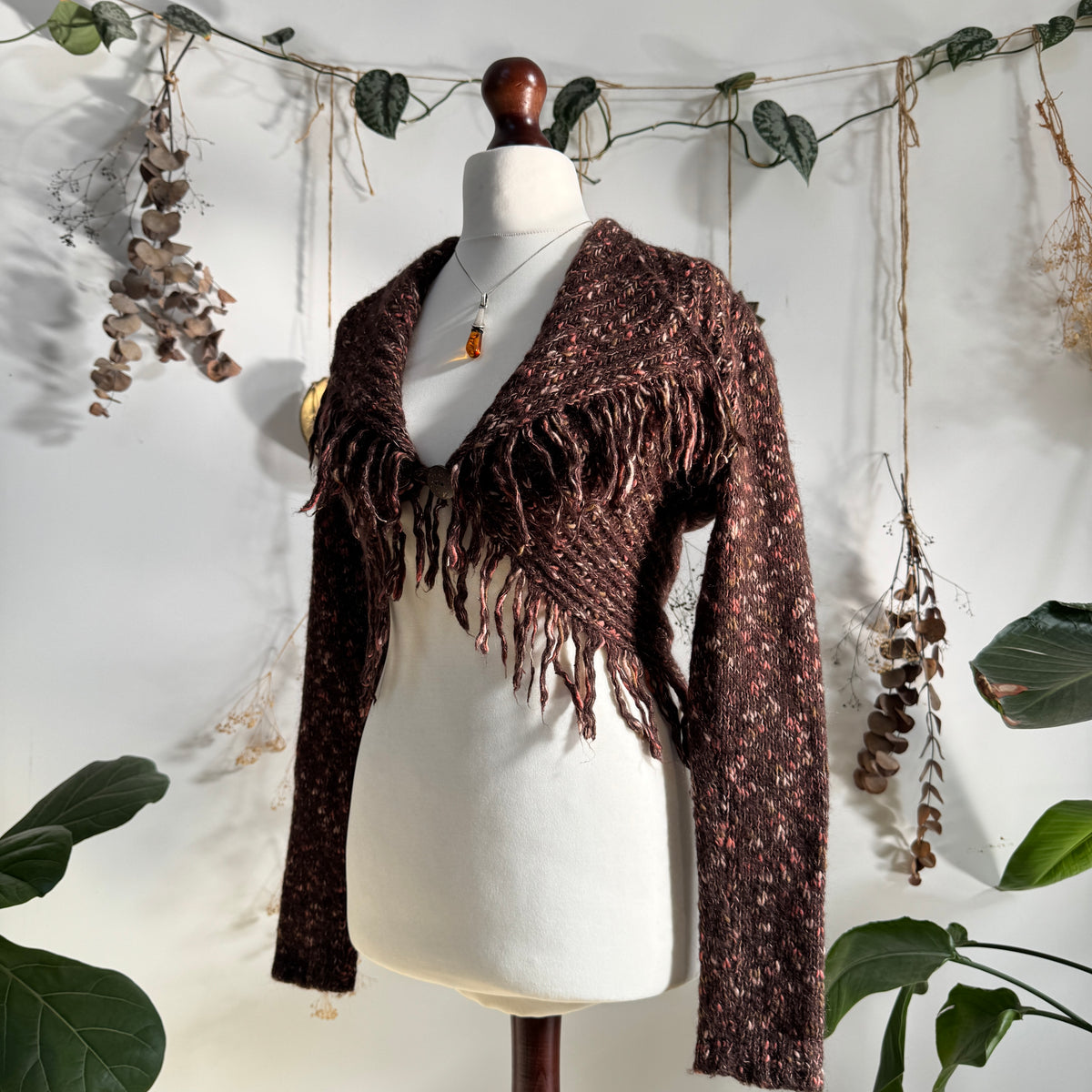 Brown knit cardigan - size S/M