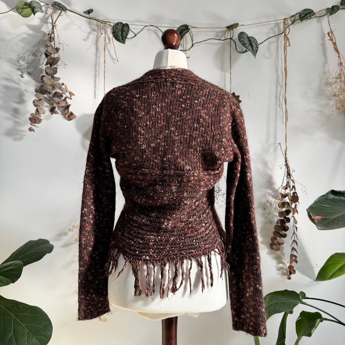 Brown knit cardigan - size S/M