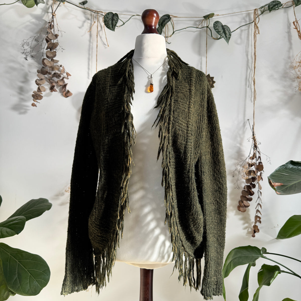 Khaki knit cardigan - size M/L