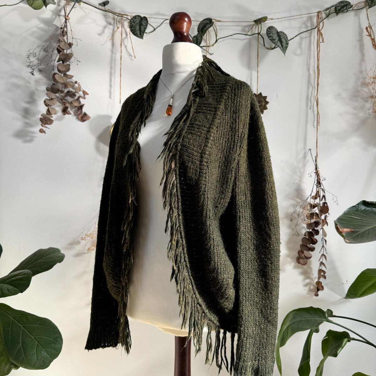 Khaki knit cardigan - size M/L
