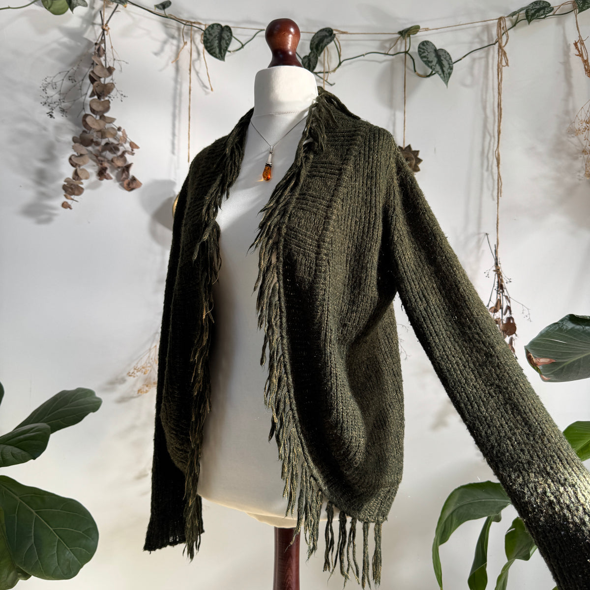 Khaki knit cardigan - size M/L