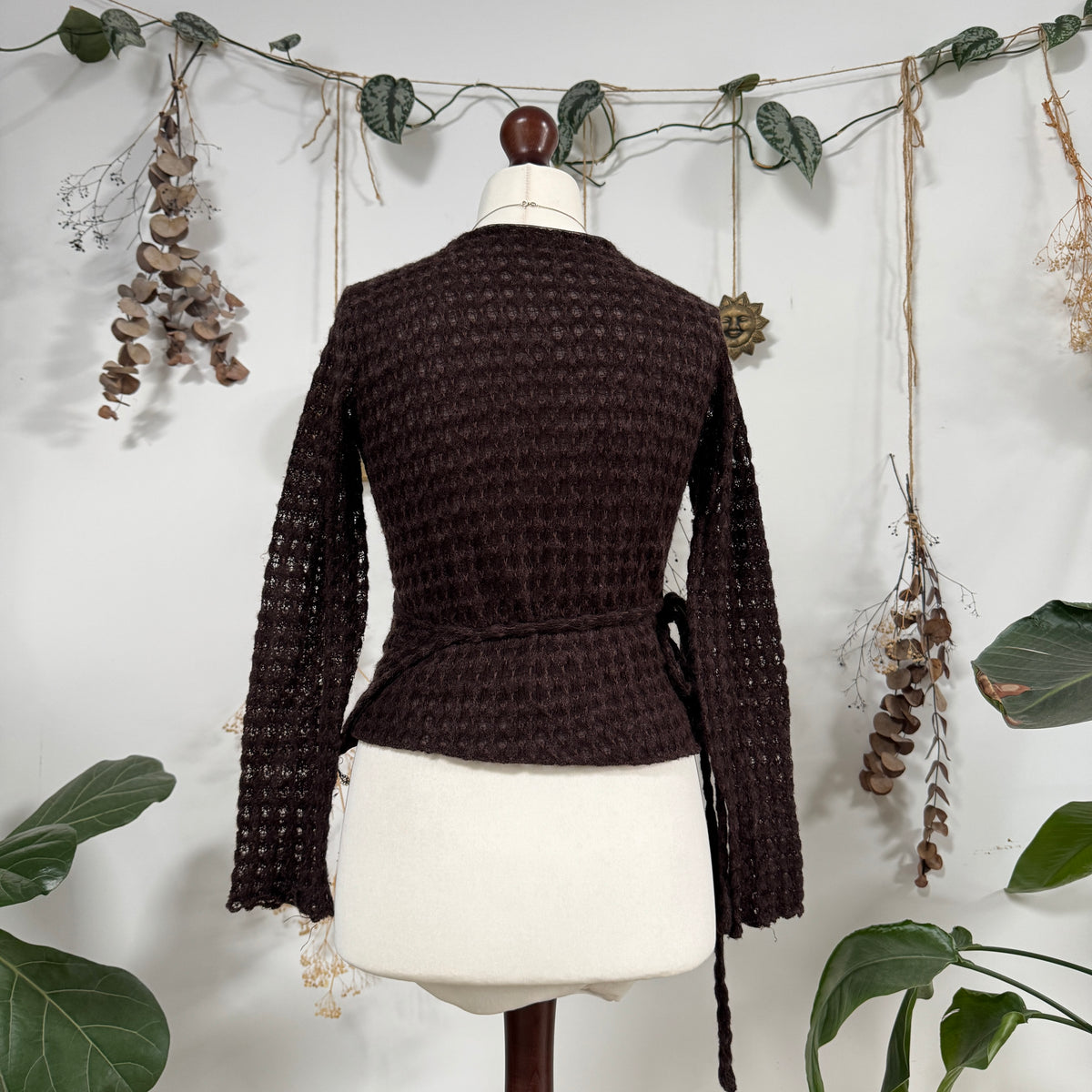 Brown wrap top - size M