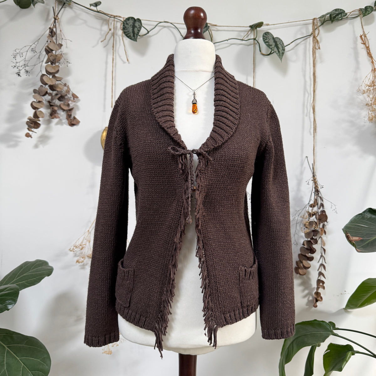 Brown knit cardigan - size M