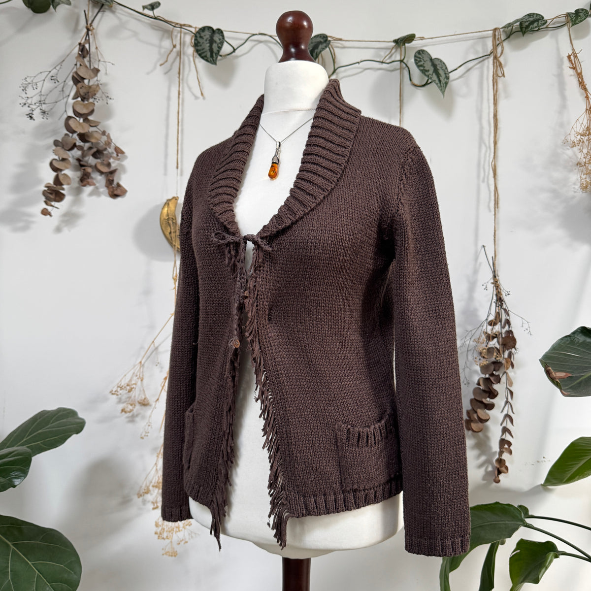 Brown knit cardigan - size M