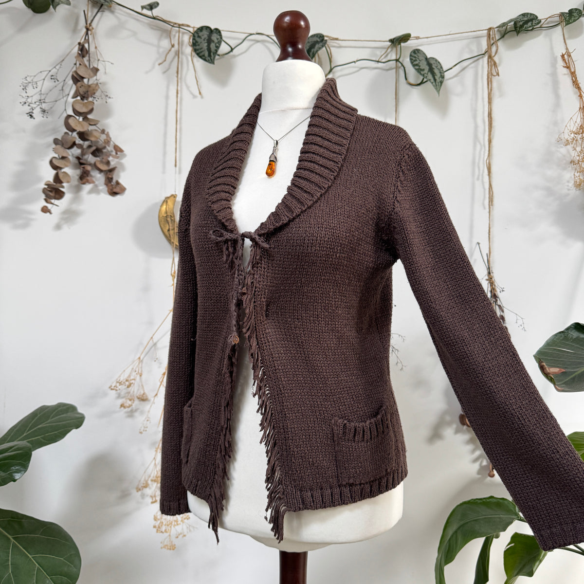 Brown knit cardigan - size M