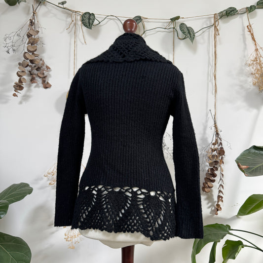 Black knit cardigan - size M/L