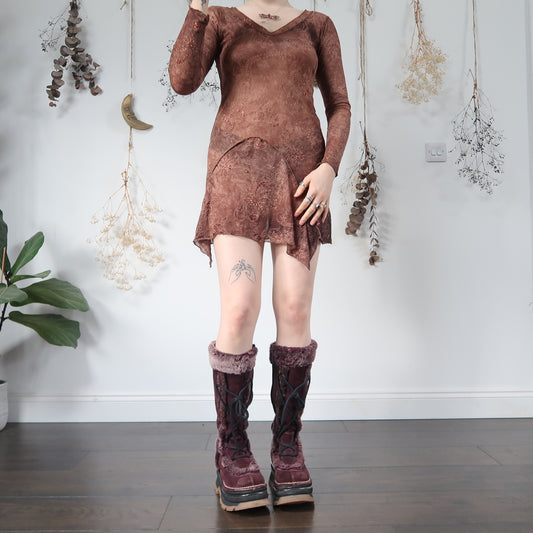 Brown mesh dress - size S/M
