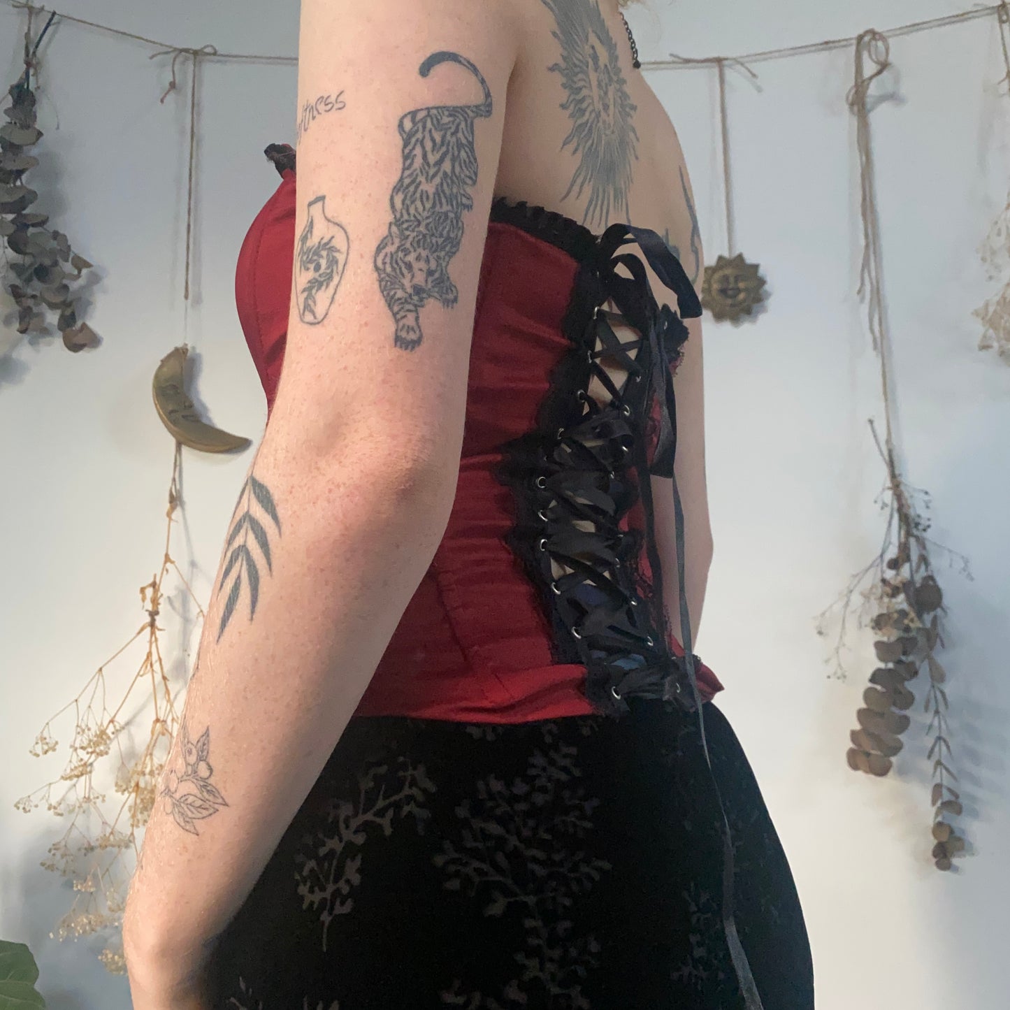 Red zip corset - size S