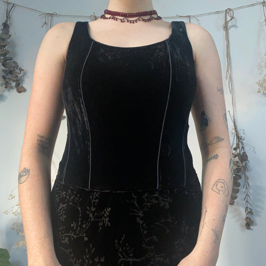 Black velvet corset - size S/M
