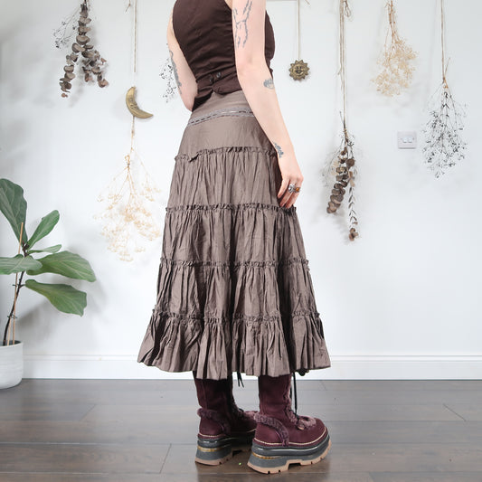 Taupe tiered skirt - size M
