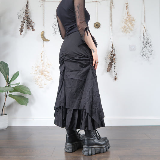 Black ruched skirt - size S/M
