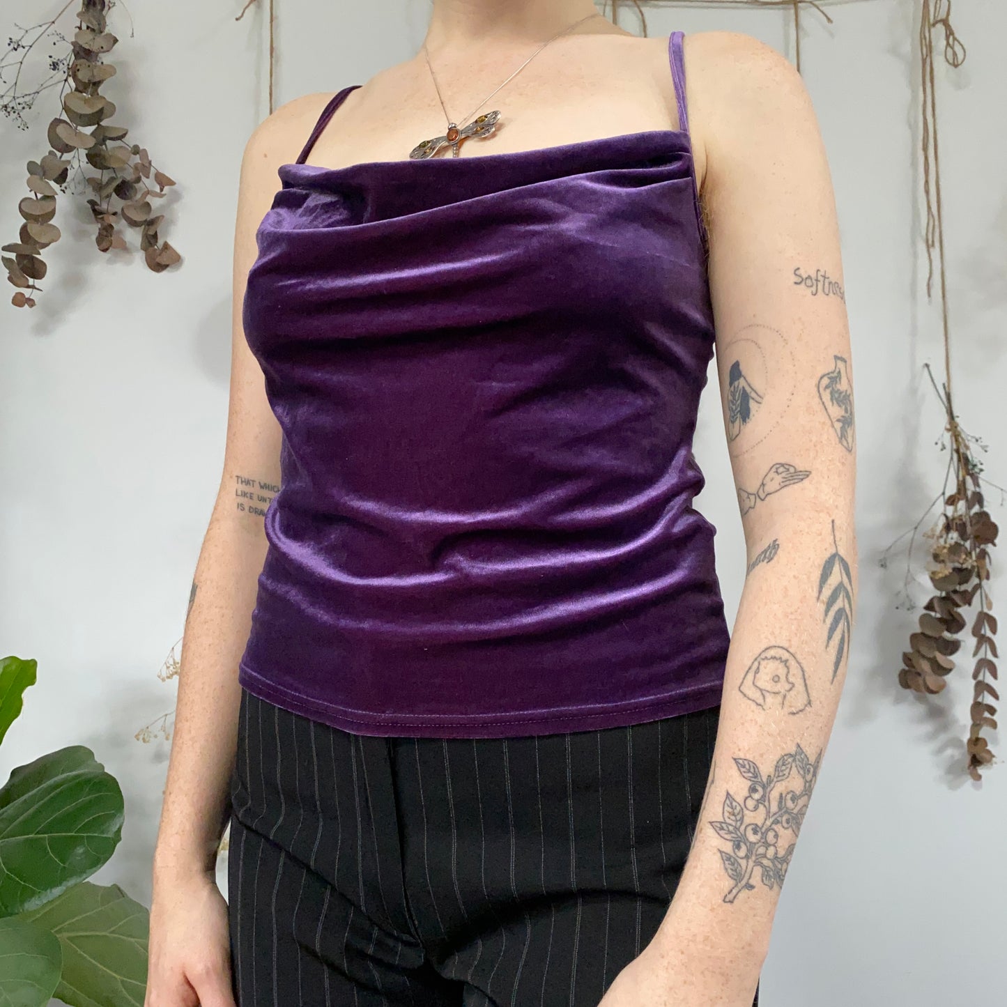 Purple velvet cami - size M