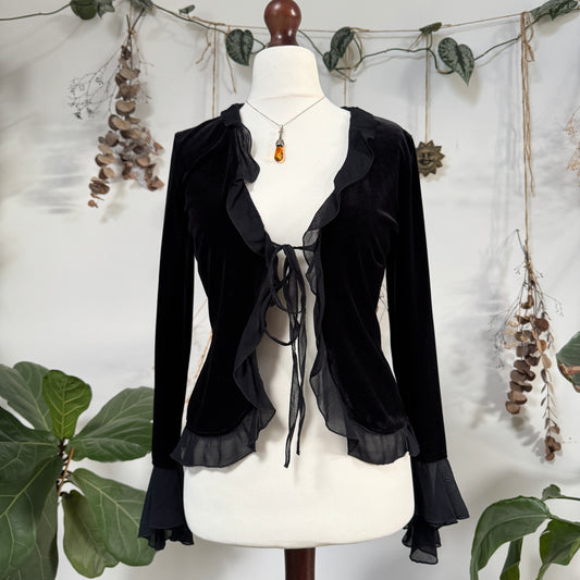 Black velvet top - size M