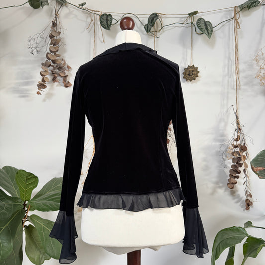 Black velvet top - size M