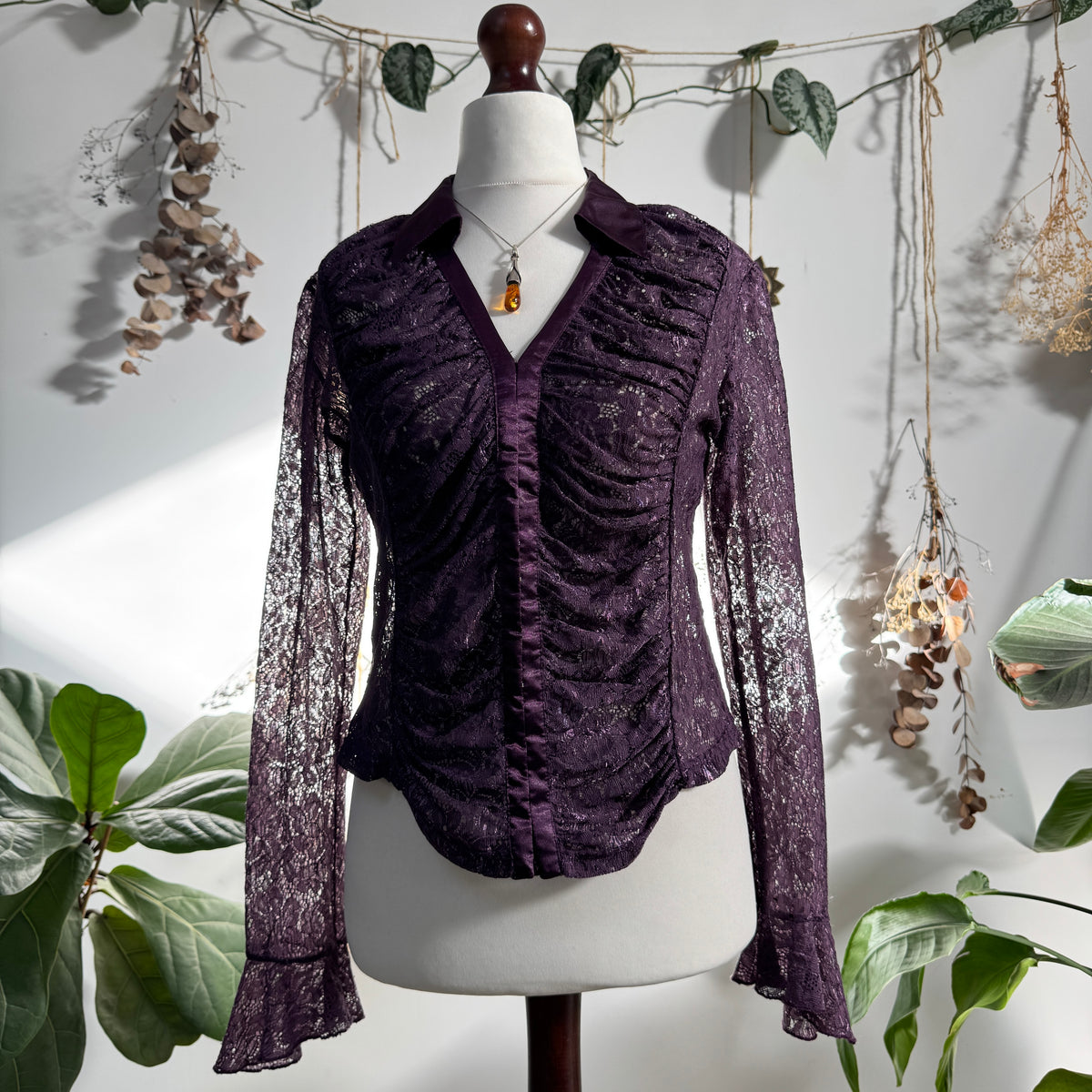Purple lace blouse - size L