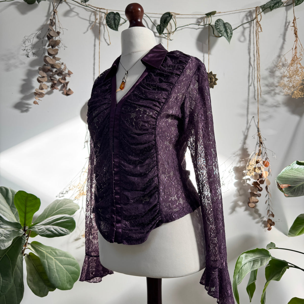 Purple lace blouse - size L