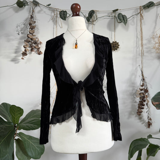 Black velvet top - size S