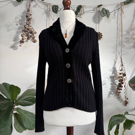 Black knit cardigan - size M