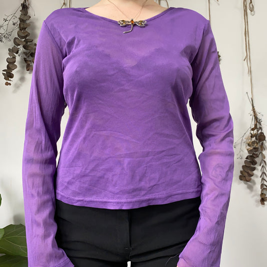 Purple mesh top - size L