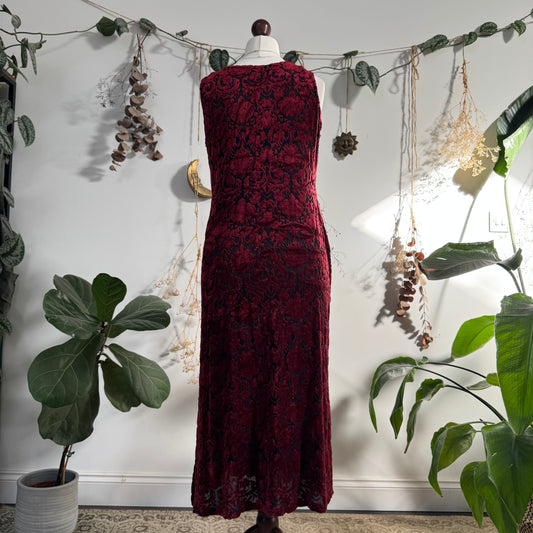 Wine red velvet dress - size L
