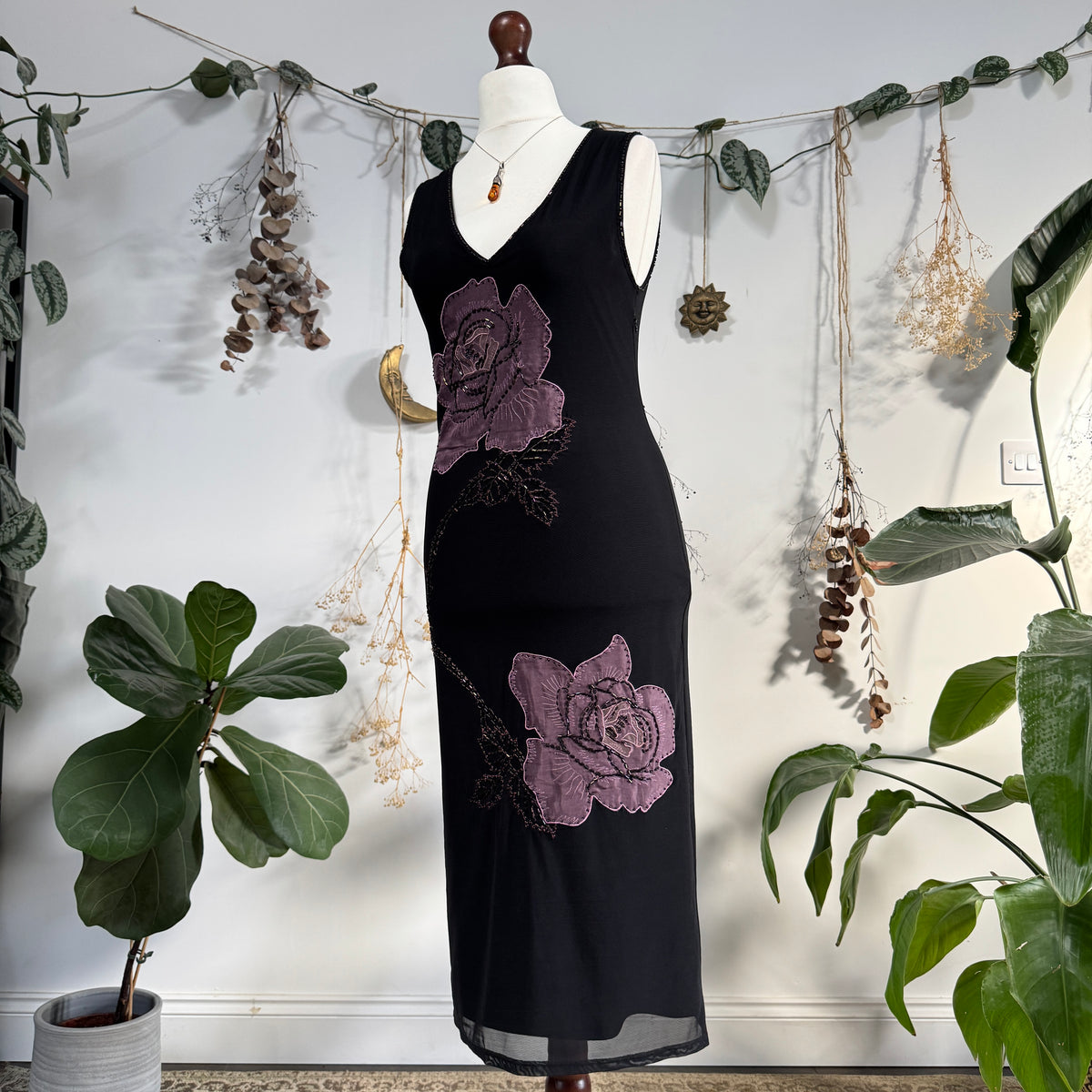 Floral beaded dress - size M