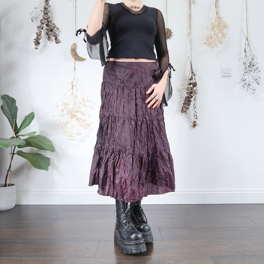 Purple tiered skirt - size M