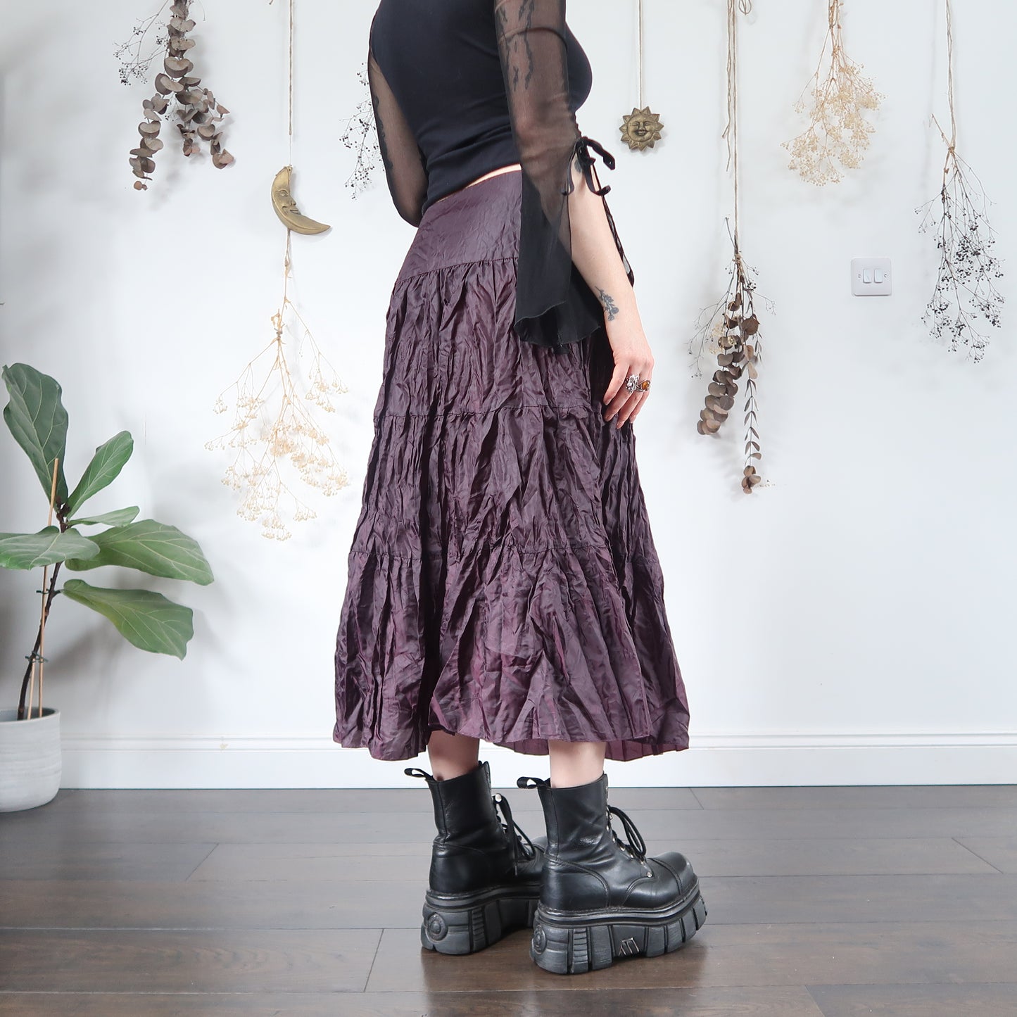 Purple tiered skirt - size M