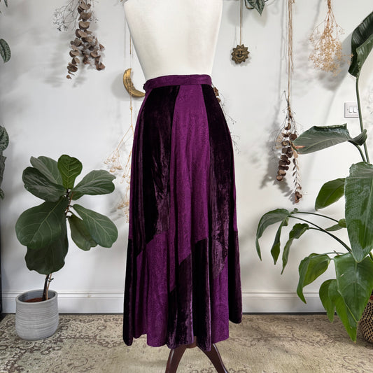Purple patchwork skirt - size XS/S