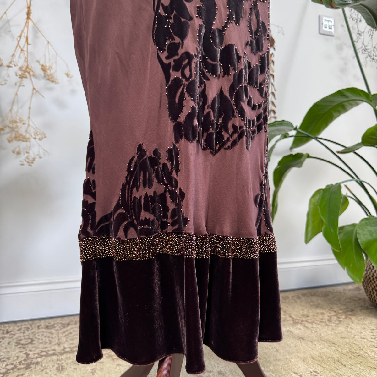 Brown velvet skirt - size M
