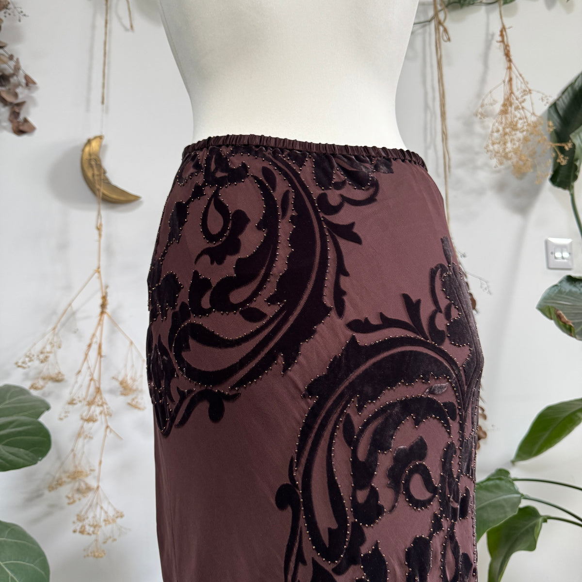 Brown velvet skirt - size M