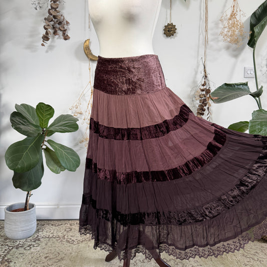 Brown tiered skirt - size M