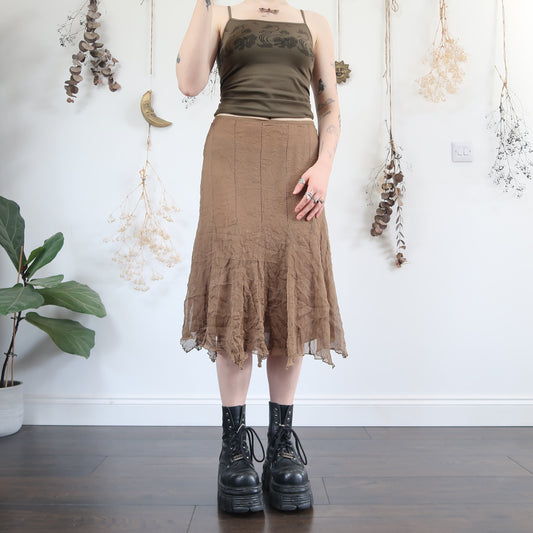 Brown floaty skirt - size M