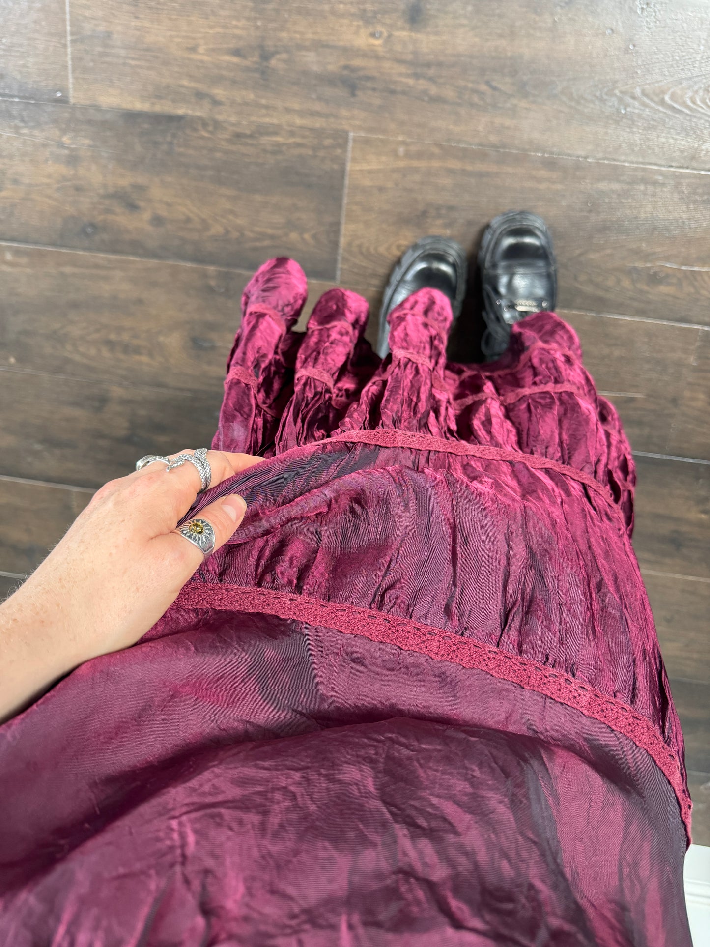 Purple tiered skirt - size M/L