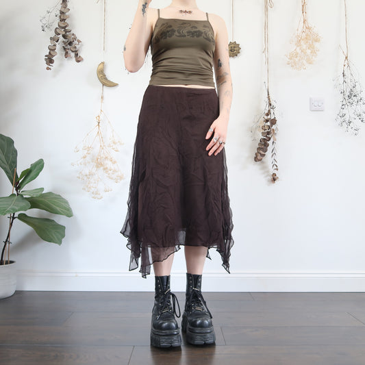 Brown floaty skirt - size M