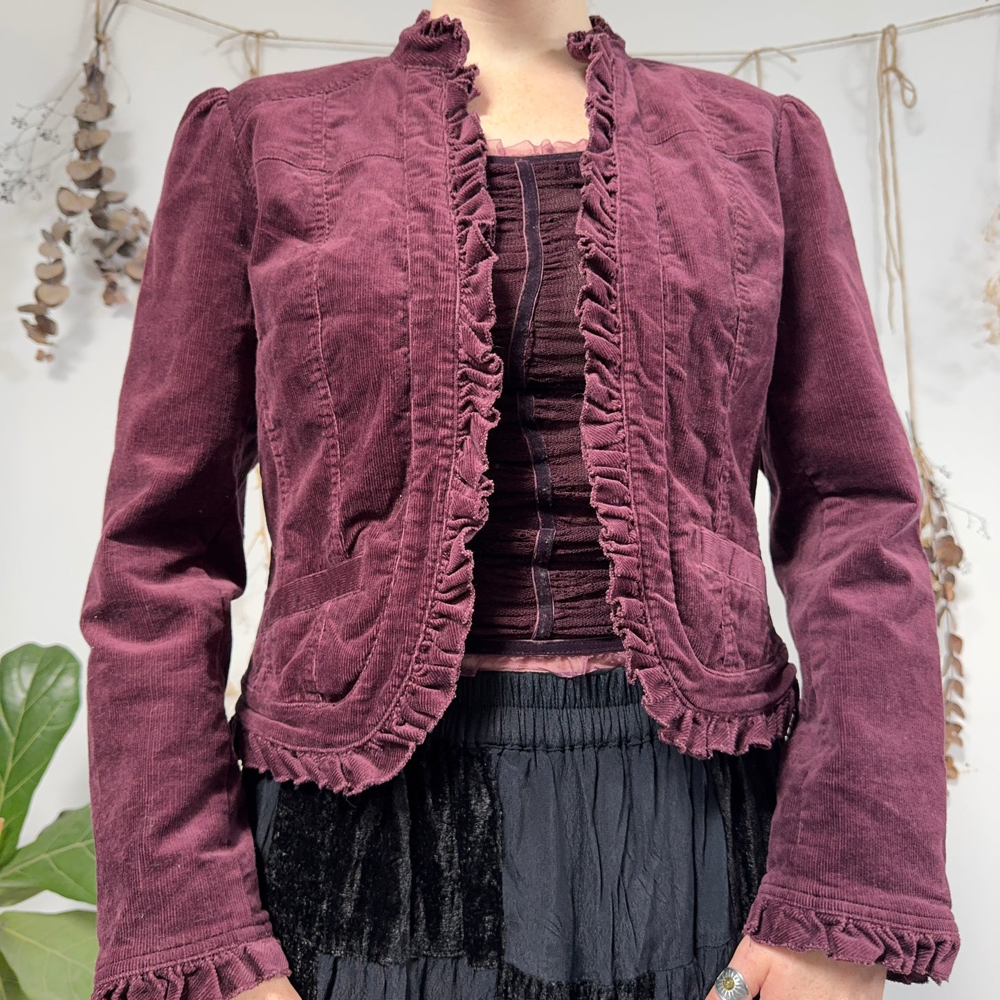 Purple cord jacket - size M