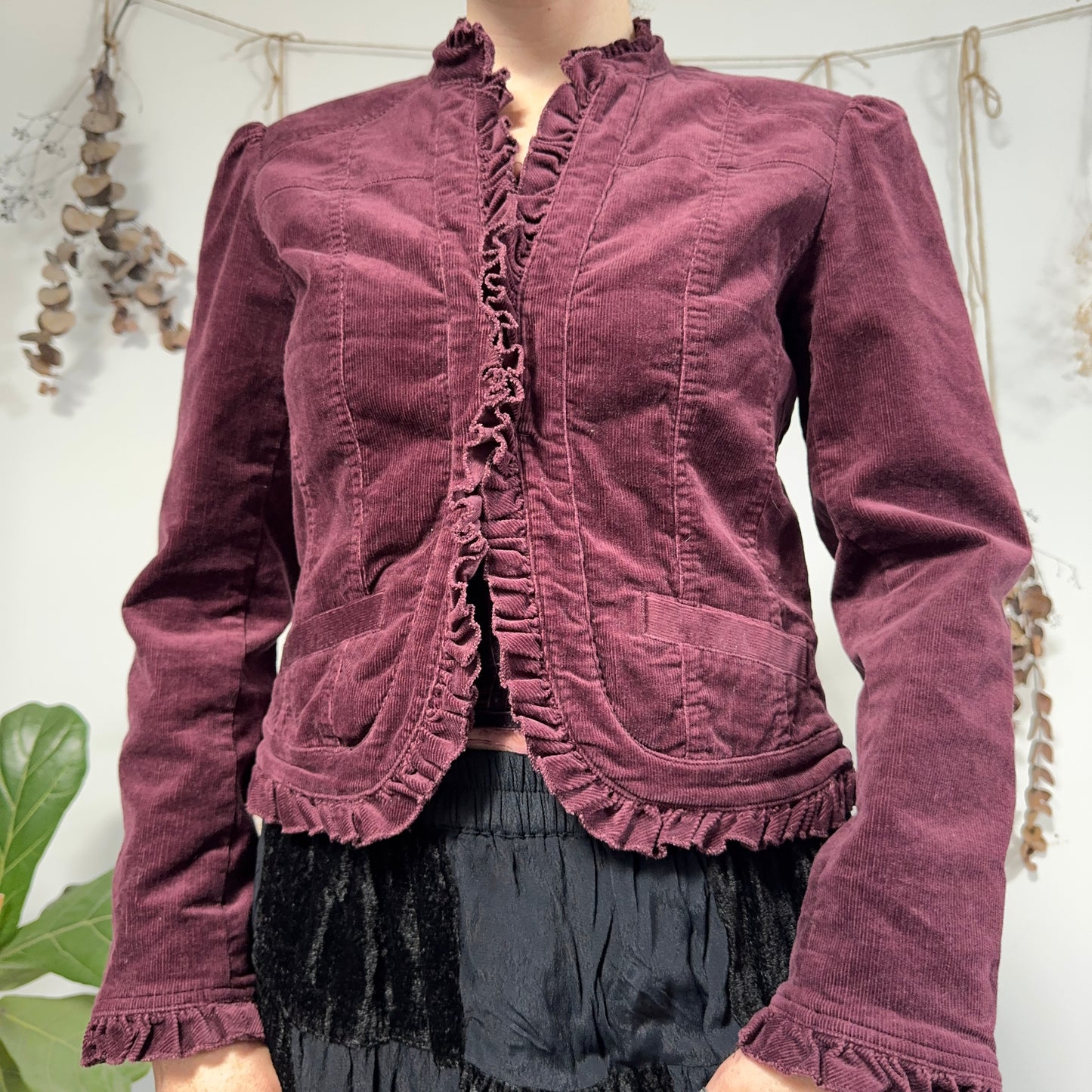 Purple cord jacket - size M