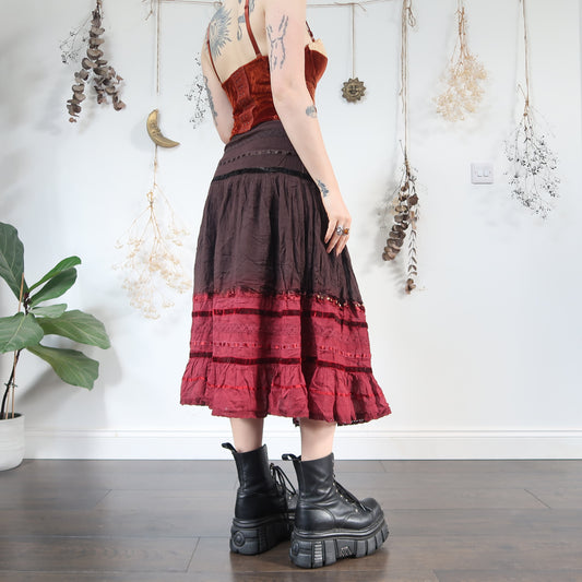 Brown burgundy skirt - size M