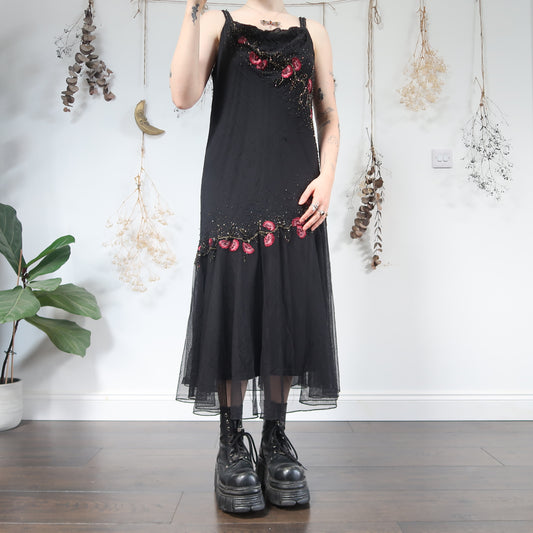 Black beaded dress - size M/L