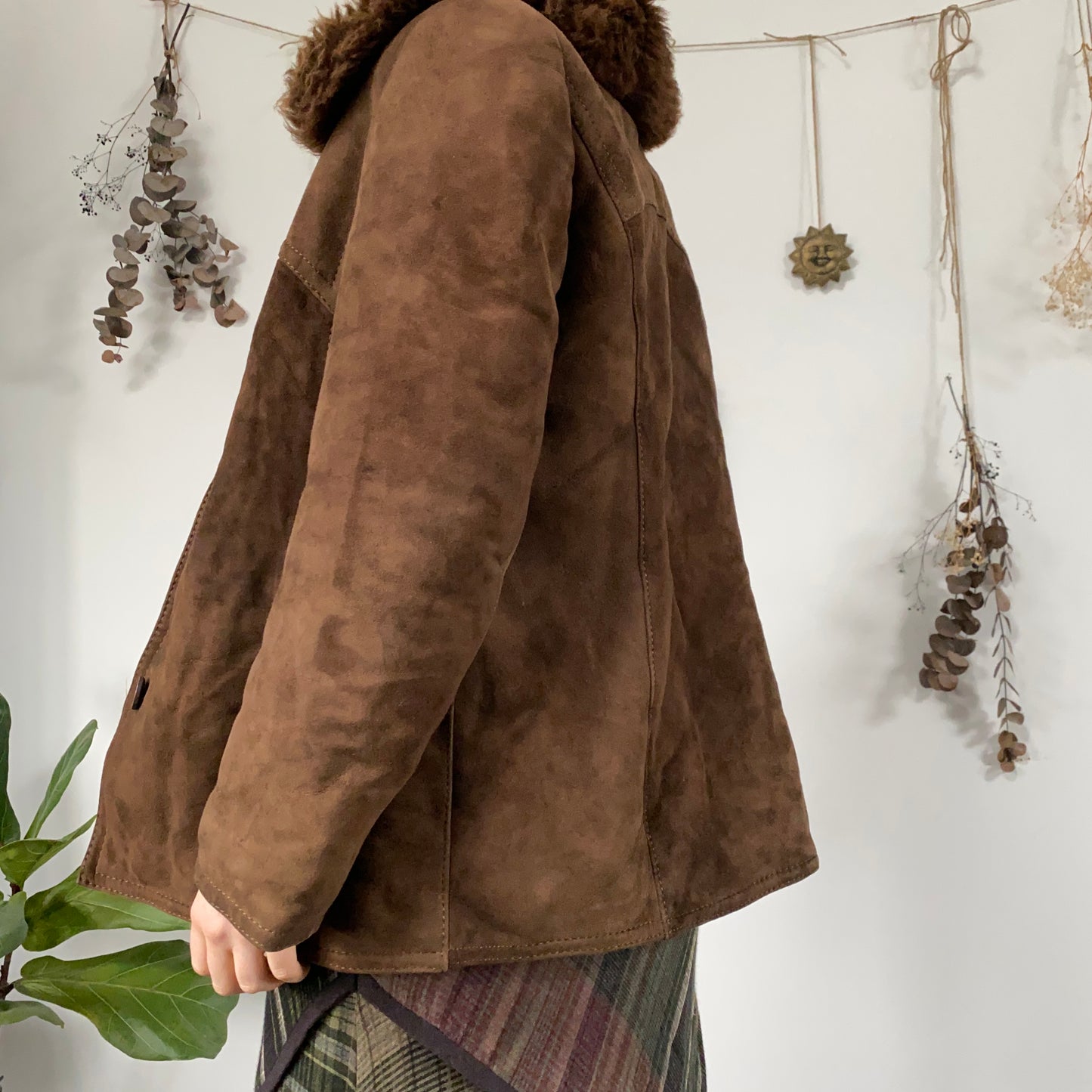 Brown sheepskin coat - size M