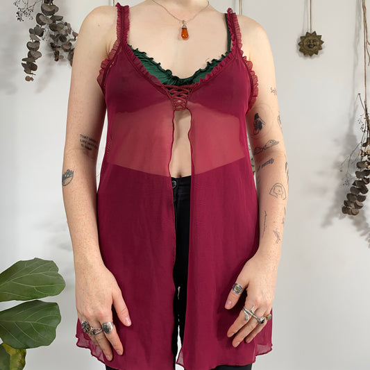 Raspberry mesh top - size L