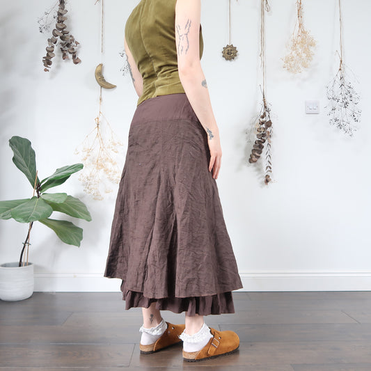 Brown ruched skirt - size M