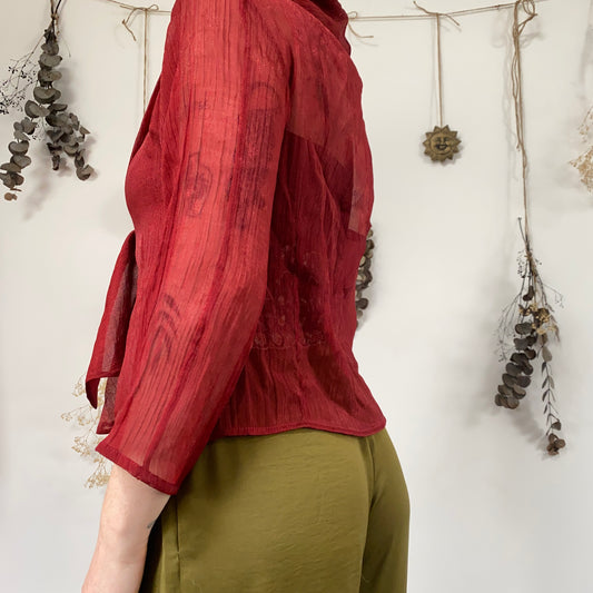 Deep red top - size L