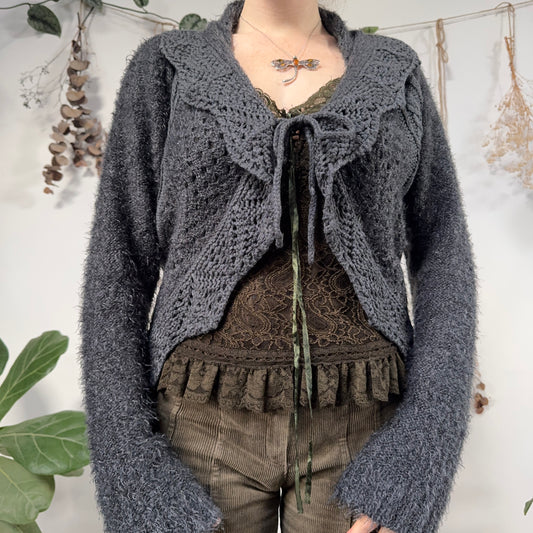 Grey knit cardigan - size L