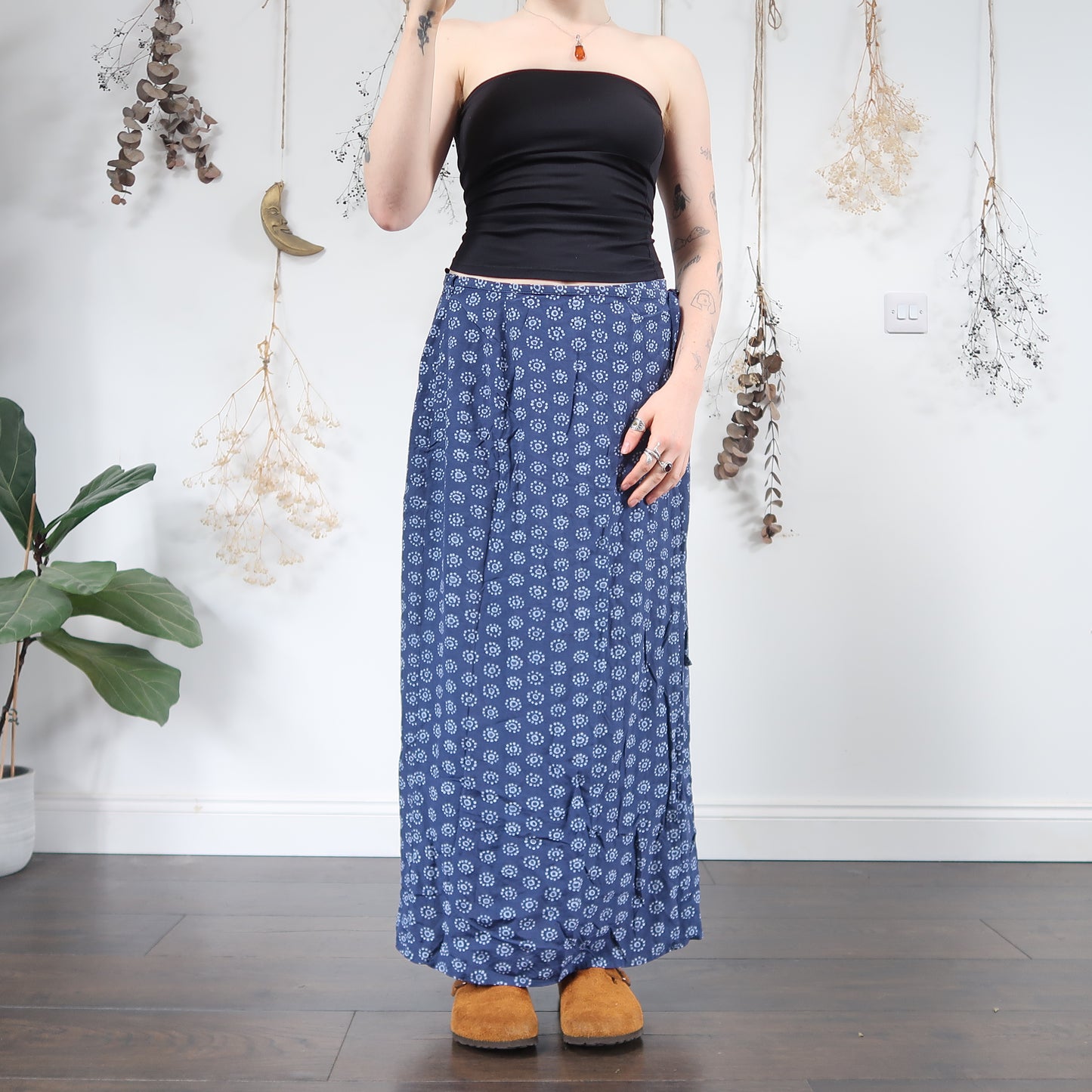 Blue wrap skirt - size S/M/L