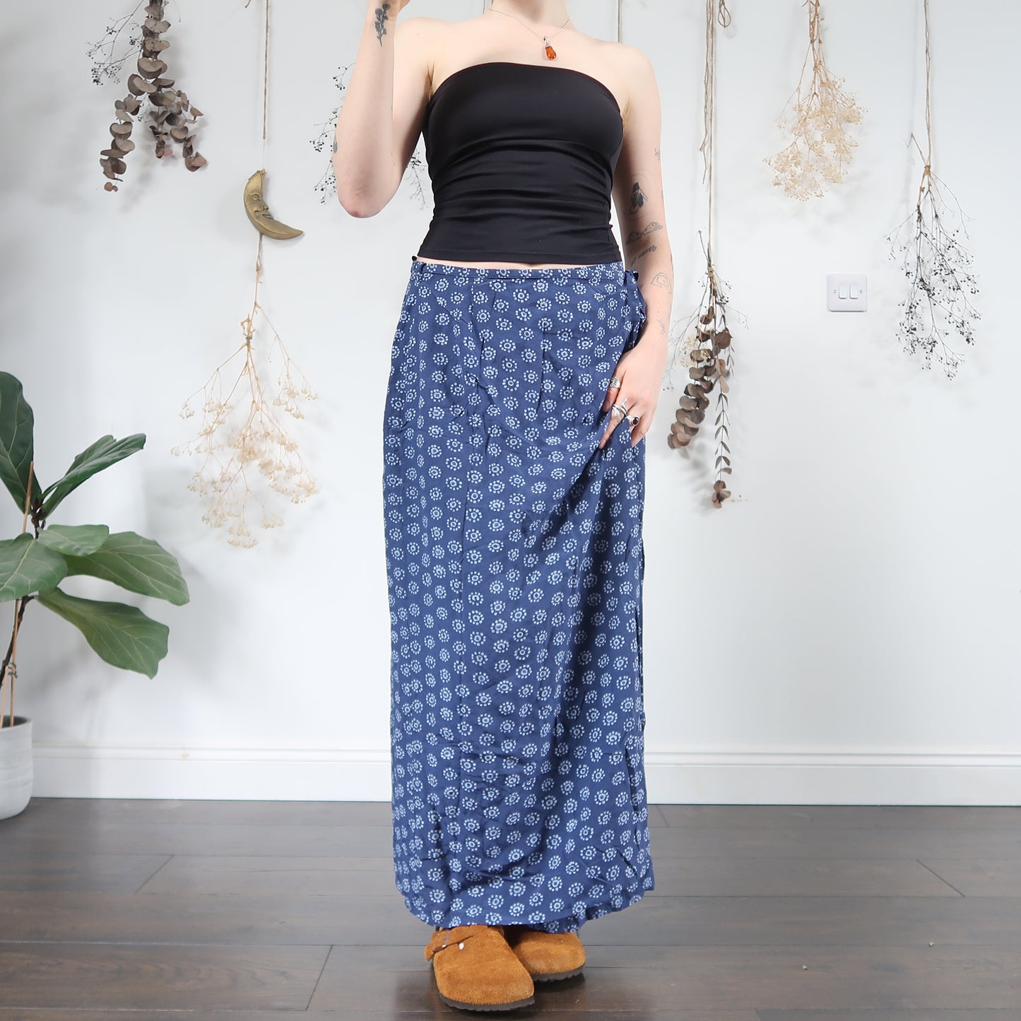 Blue wrap skirt - size S/M/L