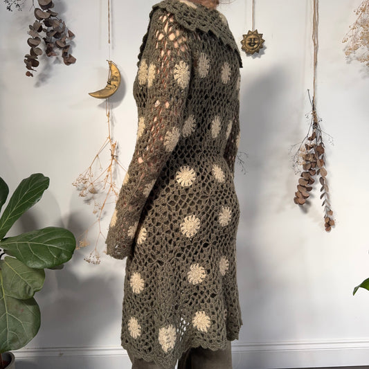 Long crochet cardigan - size M