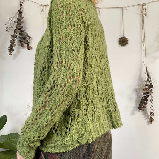Green knit cardigan - size M/L