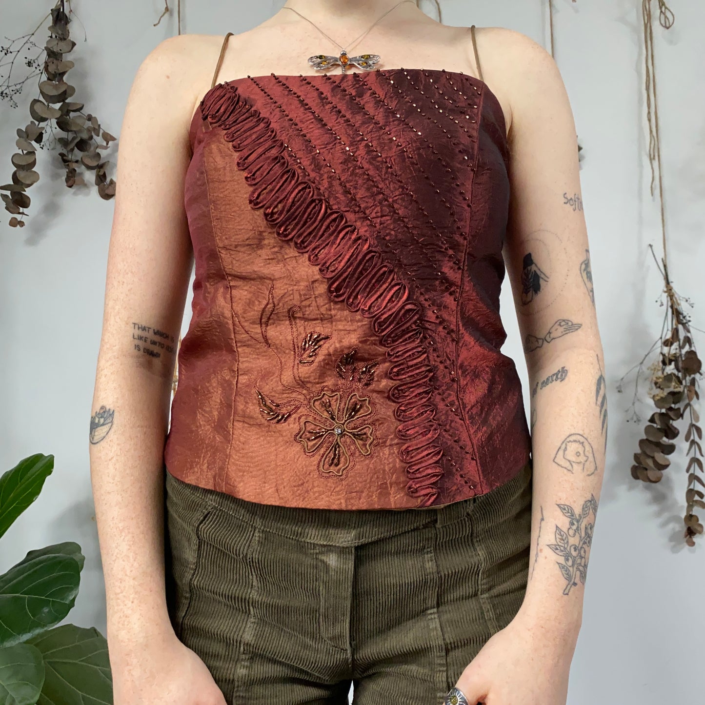 Copper corset top - size M