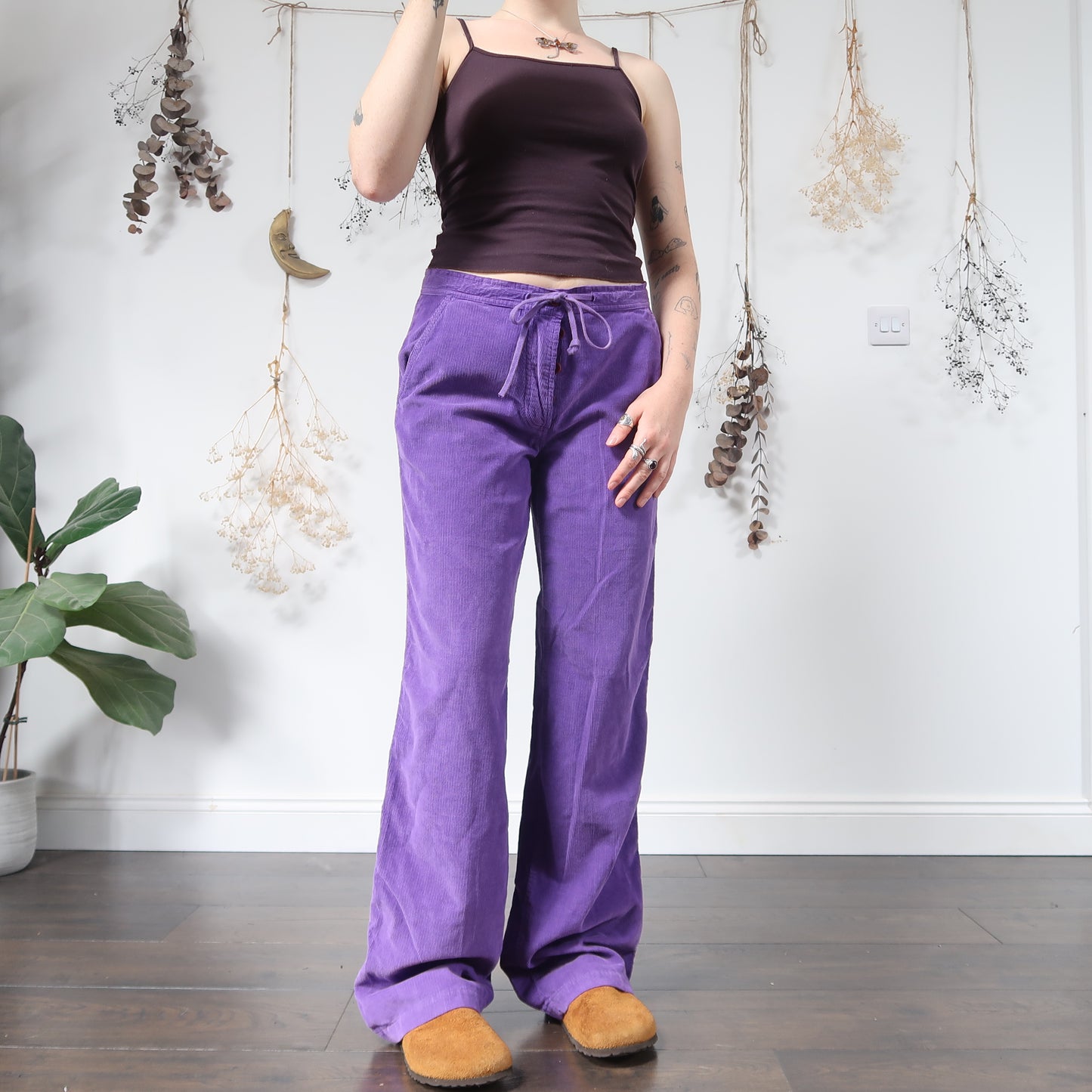 Purple cord trousers - size M