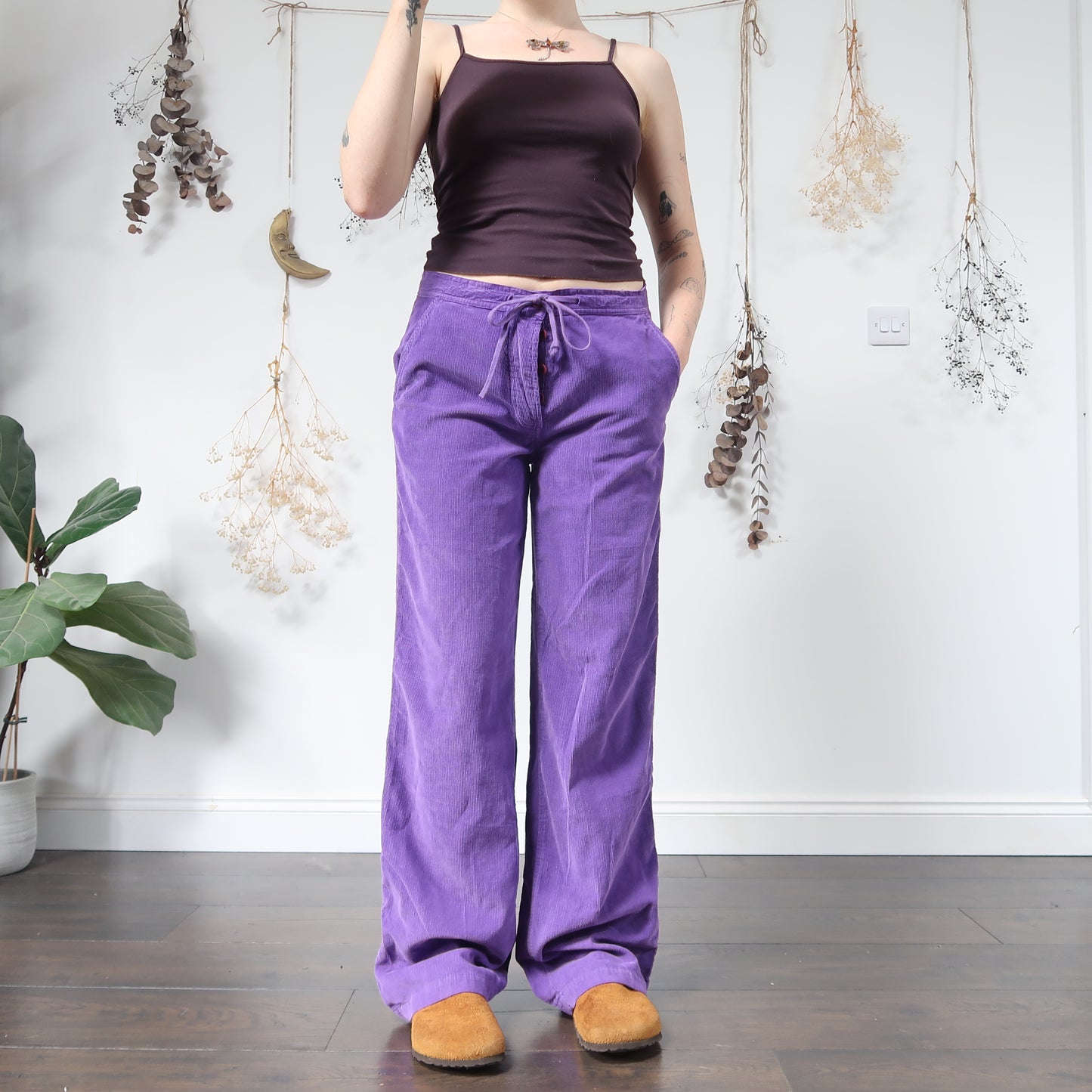 Purple cord trousers - size M